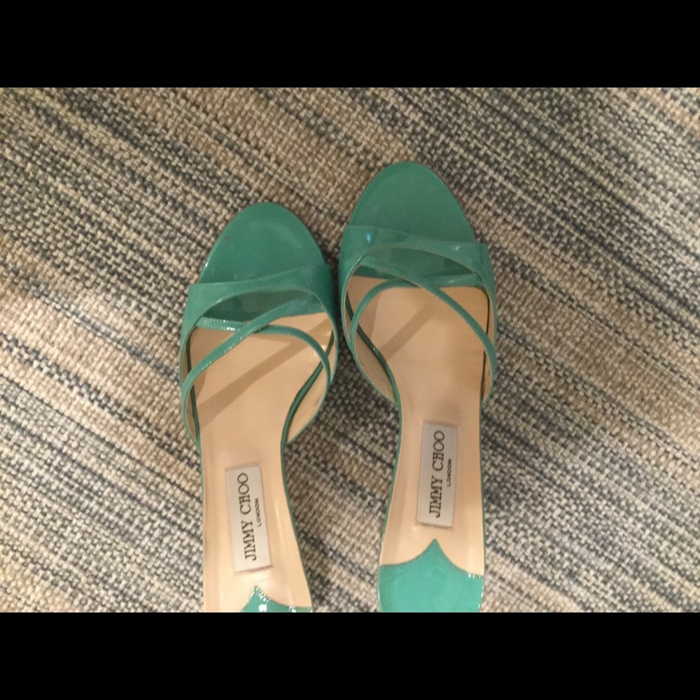 Jimmy Choo Aqua Patent Leather Shoes